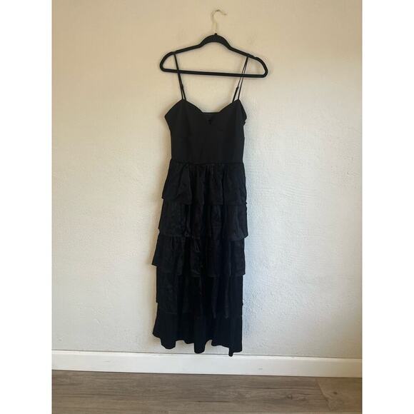 Anthropologie Endless Rose Women's Black Mixed Media Maxi Dress, Size M… - Picture 2 of 9